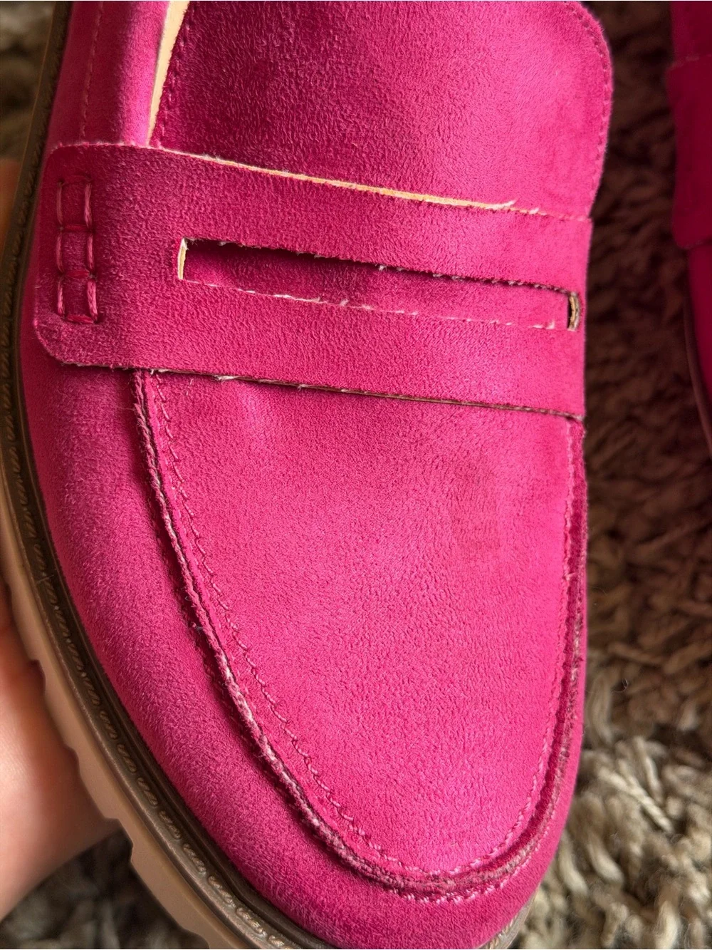 Journee Collection Hot Pink Suede Penny Loafers